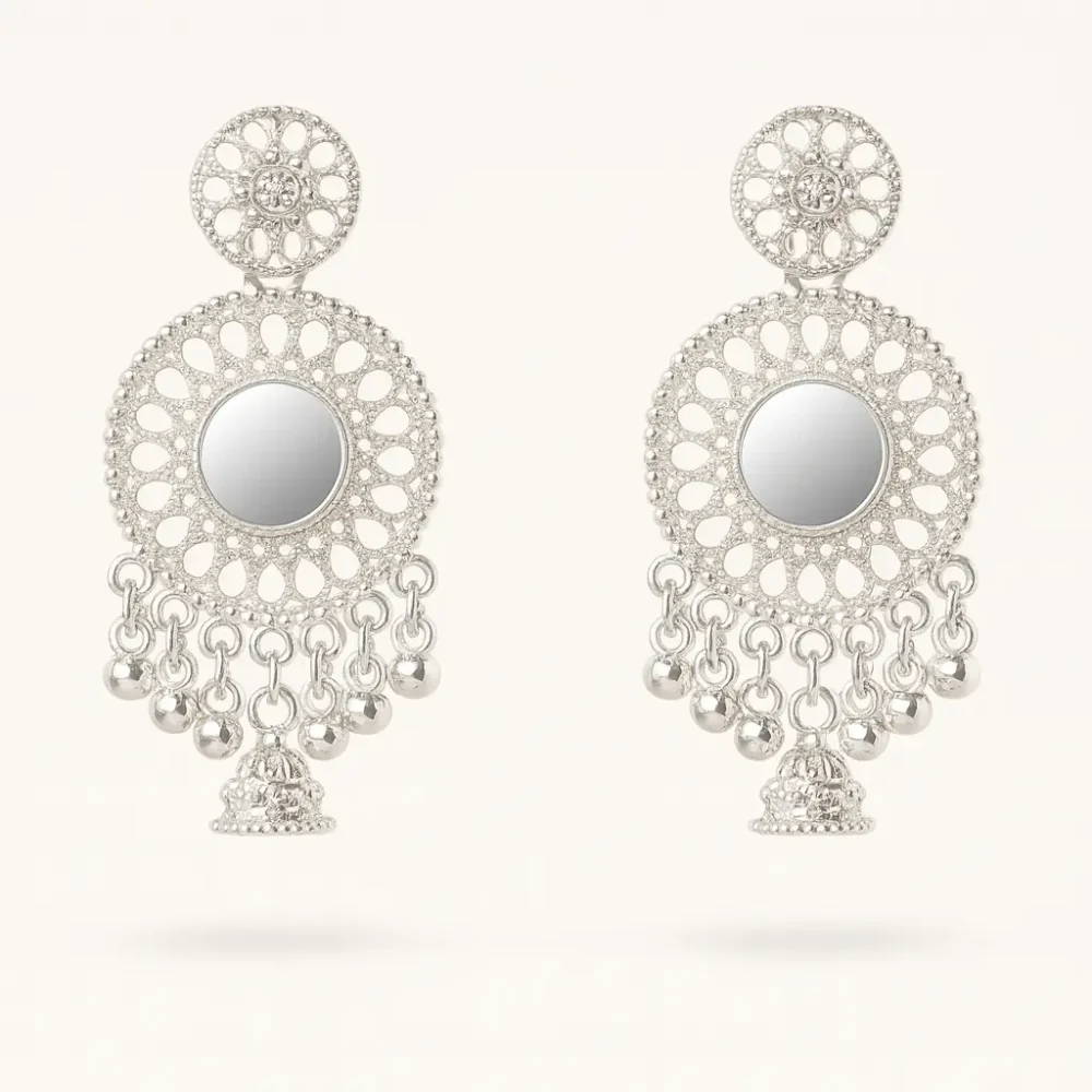 Chandni Darpan Danglers - White