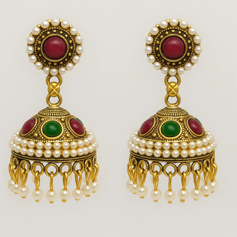 Damini Pearl & Kundan Jhumkas
