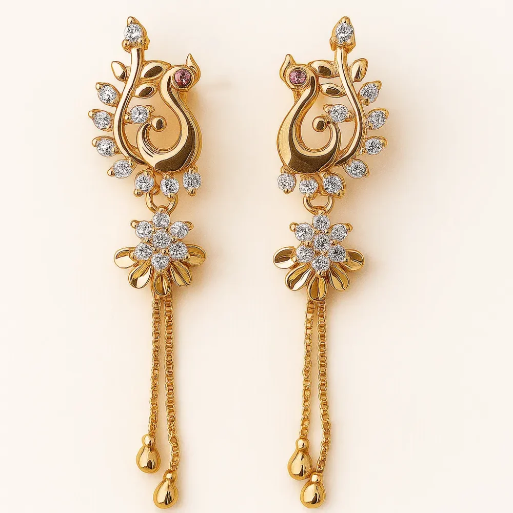 Mayura Bloom AD Drop Earrings