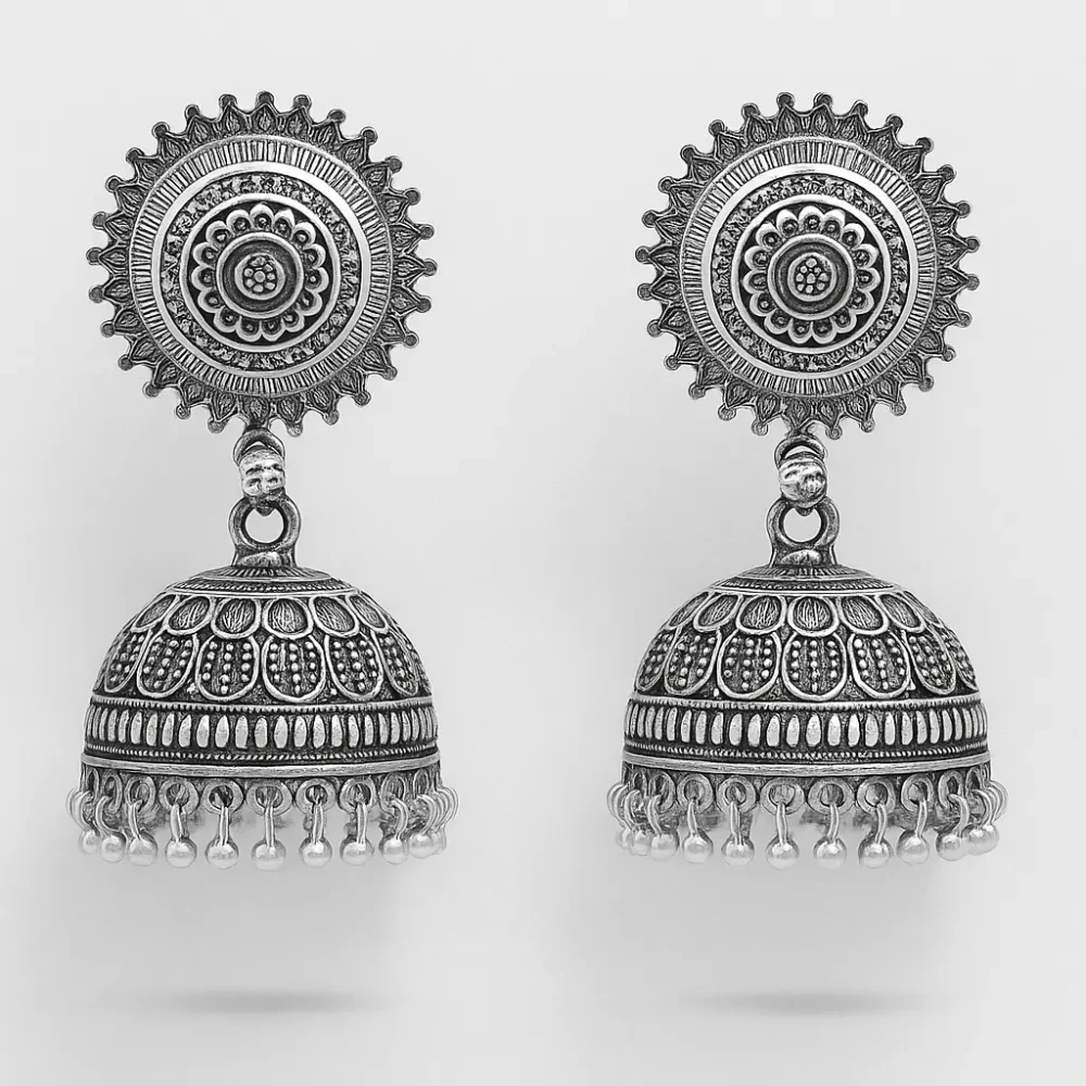 Niyati Oxidised Dome Jhumkas