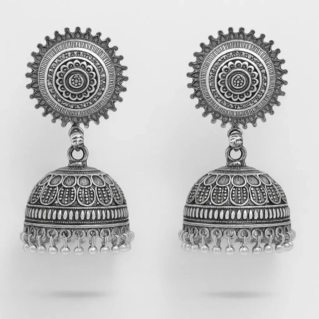 Niyati Oxidised Dome Jhumkas