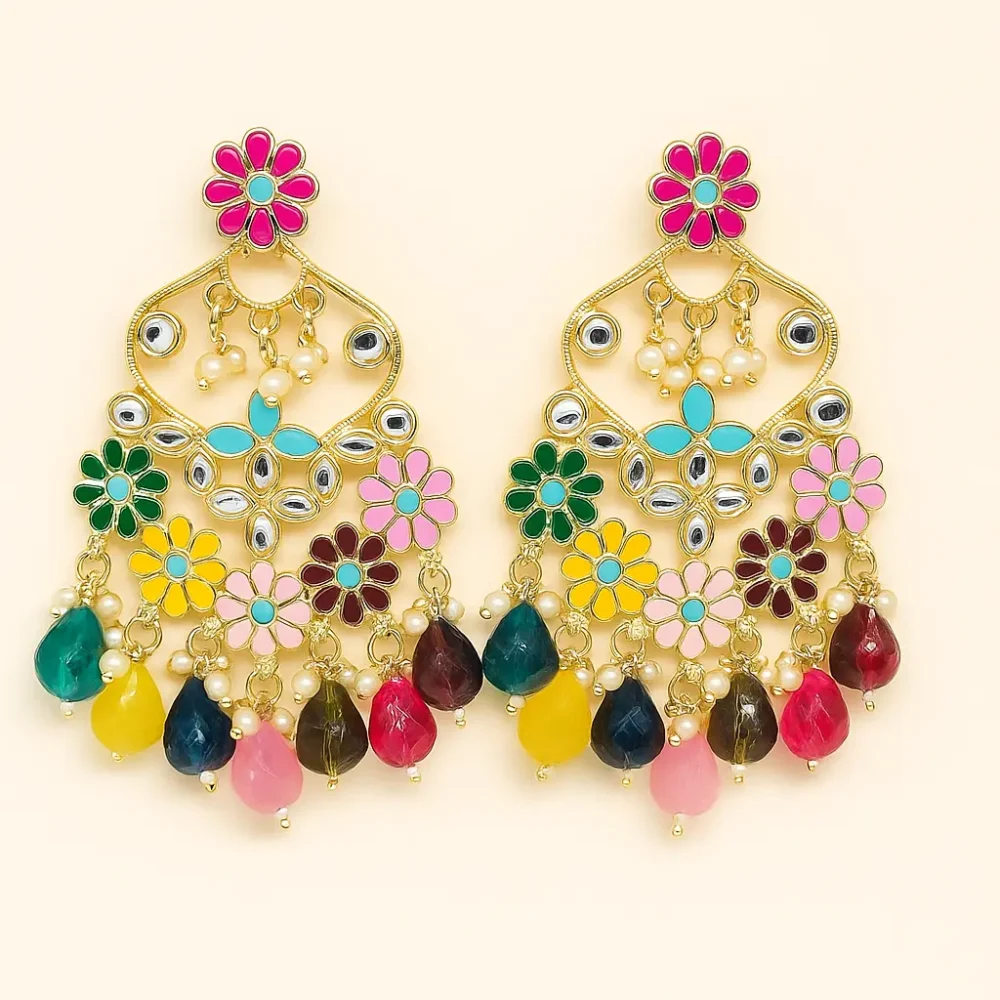 Phoolrina Floral Danglers - Multi-color