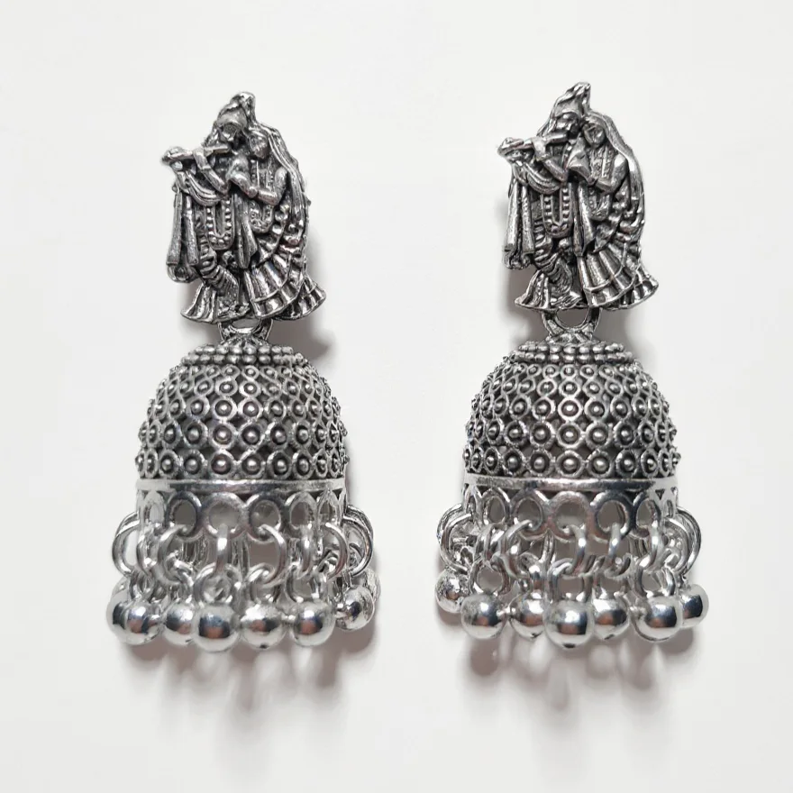 Radha Krishna Flute Player Jhumkas